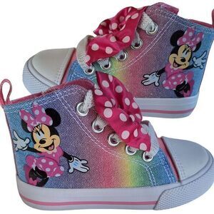 Disney Minnie High-top Sneakers For Girls in Light Canvas Size 6 (14cm) Col pink